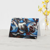 通りアートブルー カード (黄色い花)