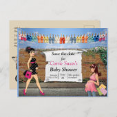 通りアートポルカドット赤ちゃんシャワー 案内ポストカード (正面/裏面)