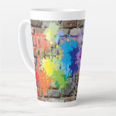 通りアート抽象芸術シェイプのスプラッシュ カフェラテマグ (左アングル)