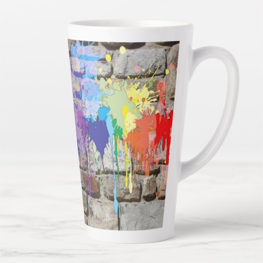 通りアート抽象芸術シェイプのスプラッシュ カフェラテマグ (右)