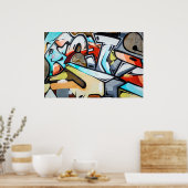 通りアート/グラフィティ写真 ポスター (キッチン)