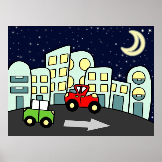 通りイラストレーション ポスター (正面)