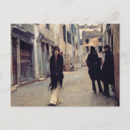 通りインエレガントヴェネツィア（女性） （シンガーサージェント） ポストカード (正面)