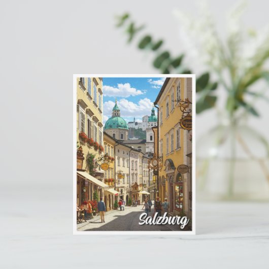 通りインザルツブルクオーストリア旅行 ポストカード (スタンド正面)