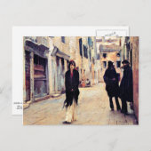 通りイン・ヴェネツィアbyジョン・シンガー・サージェント ポストカード (正面/裏面)