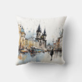 通りウォーターカラープラハ クッション (裏面)