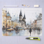 通りウォーターカラープラハ 薄葉紙 (クラフト)