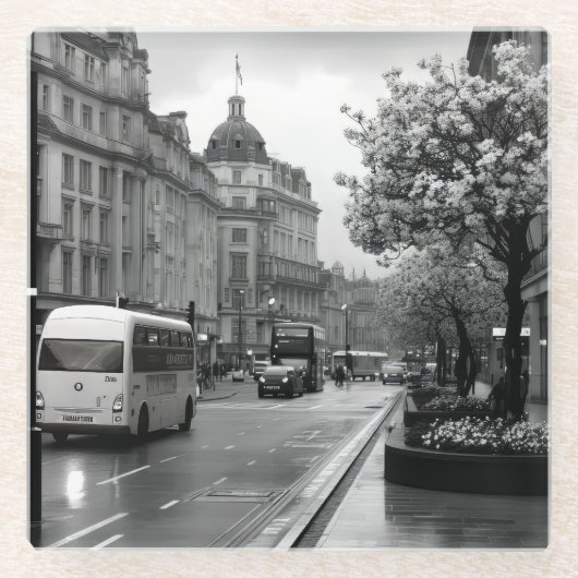 通りエレガントビュー ガラスコースター (正面)