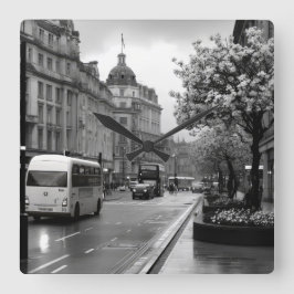 通りエレガントビュー スクエア壁時計