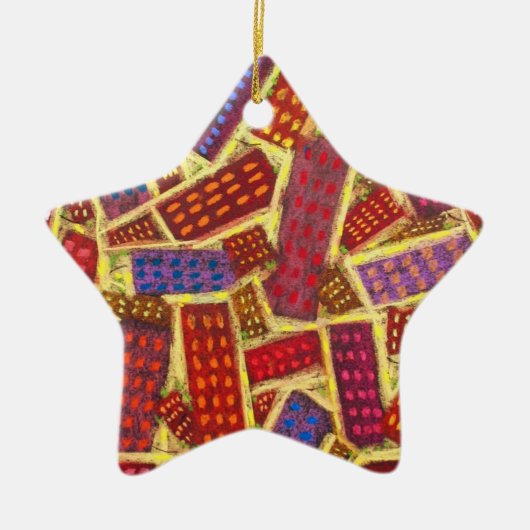 通りオブ金ゴールド天国スターホリデイオーナメント セラミックオーナメント (正面)