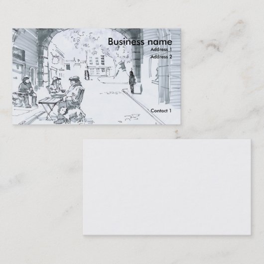 通りカフェスケッチ 名刺 (正面/裏面)