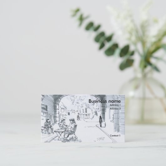 通りカフェスケッチ 名刺 (スタンド正面)