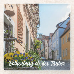 通りカラフルインRothenburgオブデアタウバー ガラスコースター