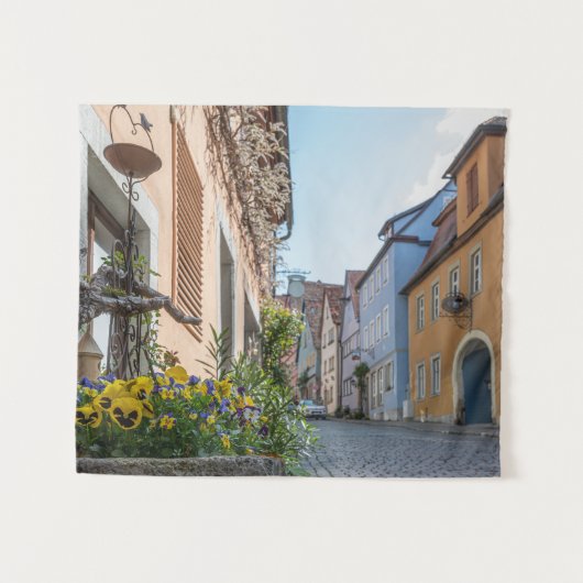 通りカラフルインRothenburgオブデアタウバー タペストリー (正面(横))