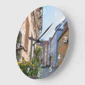 通りカラフルインRothenburgオブデアタウバー ラージ壁時計 (傾斜)