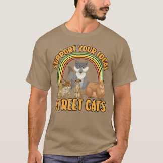 通りキャットサポートローカル通りキャットフレンド Tシャツ