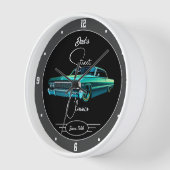 通りクラシックシボイSixties車任意の名前ブラック 壁時計 (傾斜)