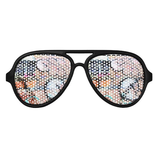 通りクールスタイルグファンキーラフィティスケーター アビエーターサングラス (正面)