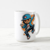 通りクールスタイル男の子マンガキャラクターシール コーヒーマグカップ (正面右)