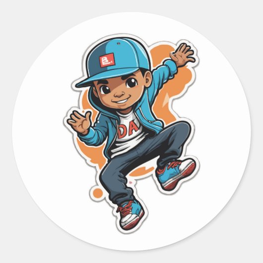 通りクールスタイル男の子マンガキャラクターシール ラウンドシール (正面)