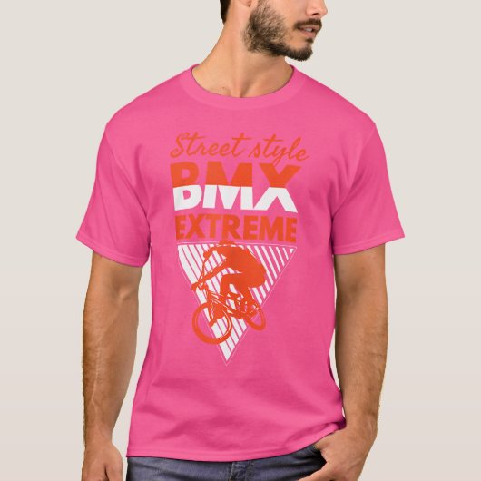通りクールBMXエクストリームBMXライディングBMX愛好家 Tシャツ (正面)