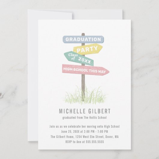 通りサイン第8級等級パーティー 招待状 (正面)