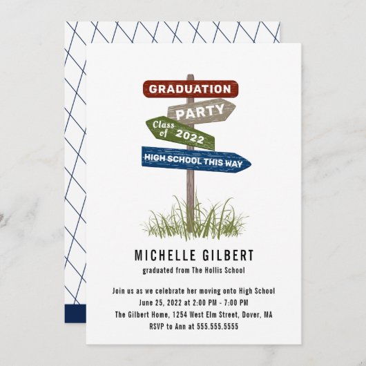 通りサイン第8級等級パーティー 招待状 (正面/裏面)