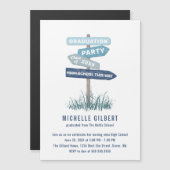 通りサイン8等勾配パーティの招待状 マグネット招待状 (正面/裏面)