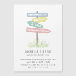 通りサイン8等勾配パーティの招待状 マグネット招待状