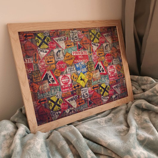 通りシンボルや象徴ポスターDecopageまたはコラージュ紙 ポスター