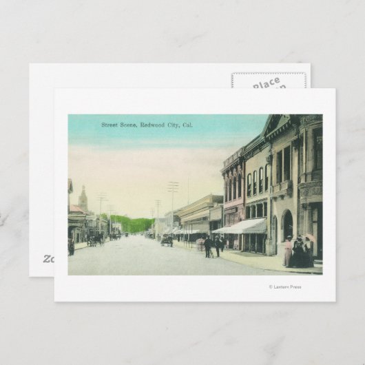 通りシーンレッドウッドシティ ポストカード (正面/裏面)