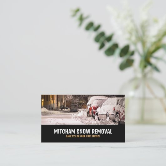 通りシーン除雪機広告関 名刺 (スタンド正面)