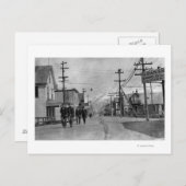 通りシーン，アラスカ写真，バルデス ポストカード (正面/裏面)