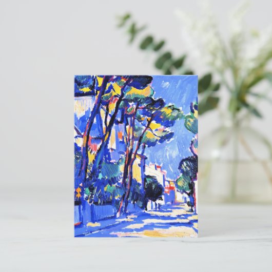 通りシーン、フランス、1910年絵画風景、 ポストカード (スタンド正面)