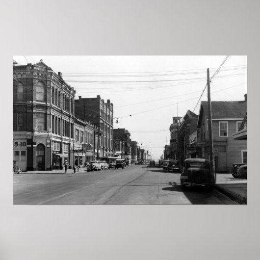 通りシーン、ポートタウンゼント、WA写真 ポスター (正面)