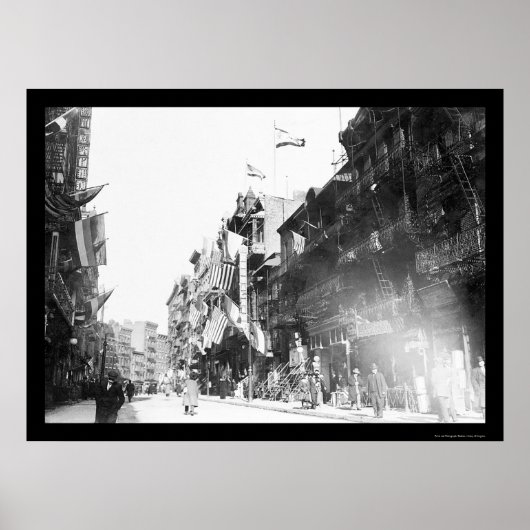 通りシーンinチャイナタウン，ニューヨーク市1913 ポスター (正面)