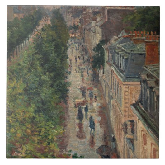 通りシーンinパリ,フランス(by Maximilien Luce) タイル (正面)