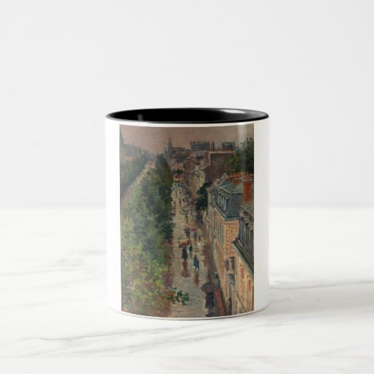 通りシーンinパリ，フランス(by Maximilien Luce) ツートーンマグカップ (中央)
