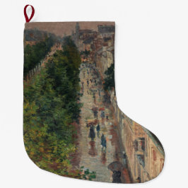 通りシーンinパリ，フランス(by Maximilien Luce) ラージクリスマスストッキング