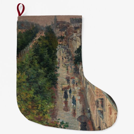 通りシーンinパリ，フランス(by Maximilien Luce) ラージクリスマスストッキング (正面)
