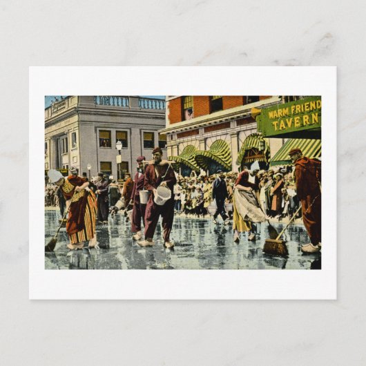 通りスクラバーズアットチューリップタイムオランダ，ミシガン ポストカード (正面)