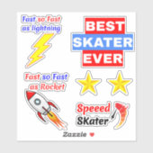 通りスケートボードシール(スピードスケーターデザイン) シール (シート)