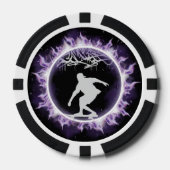 通りスタイルスケートボーダーパープルトランプのポーカーゲームチップ ポーカーチップ (正面)