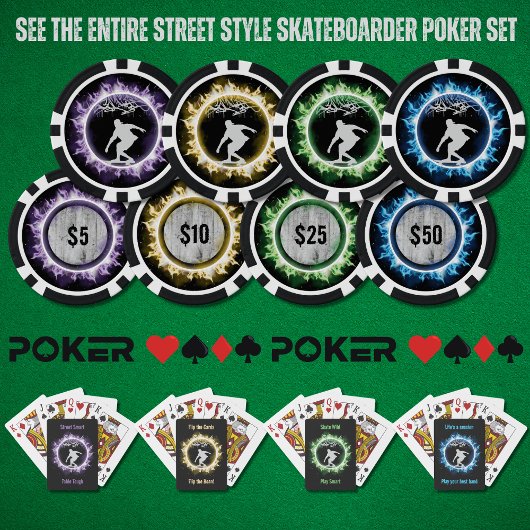 通りスタイルスケートボーダーパープルトランプのポーカーゲームチップ ポーカーチップ