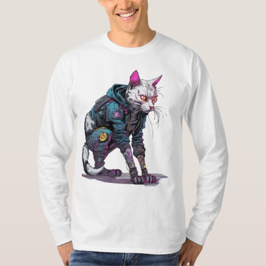 通りスタイルパンキャット Tシャツ (正面)