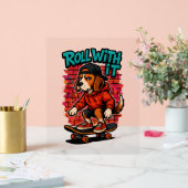 通りスタイルビーグルスケートボーディンググラフィティアート アクリルサイン (ウェディング)