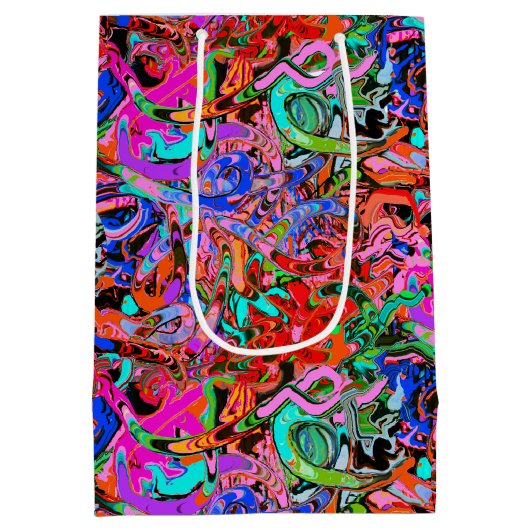 通りスタイル王冠と名前のグラフィティ ミディアムペーパーバッグ (裏面)