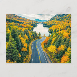 通りスルーインディアン夏の風景と湖 シーズンポストカード