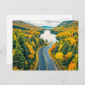 通りスルーインディアン夏の風景と湖 シーズンポストカード (正面/裏面)