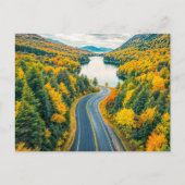 通りスルーインディアン夏の風景と湖 シーズンポストカード (正面)